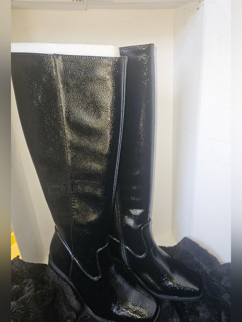 Women's Black Patent Over-the-Knee Boots
